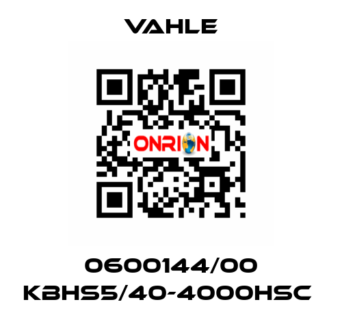 0600144/00 KBHS5/40-4000HSC  Vahle