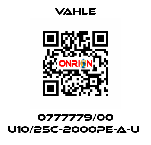 0777779/00 U10/25C-2000PE-A-U  Vahle