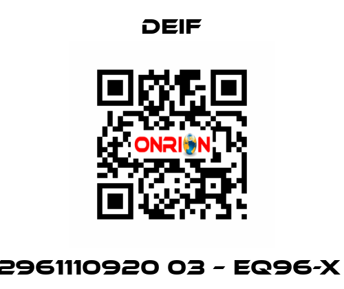 2961110920 03 – EQ96-X  Deif