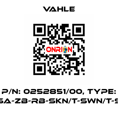 P/n: 0252851/00, Type: SA-ZB-RB-SKN/T-SWN/T-S Vahle