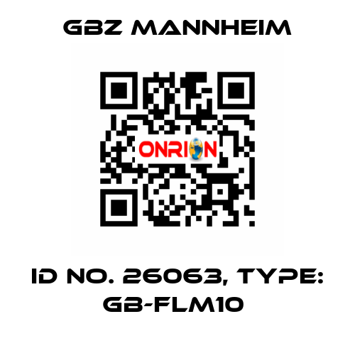 Id No. 26063, Type: GB-FLM10  GBZ MANNHEIM