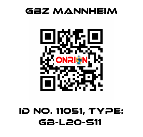 Id No. 11051, Type: GB-L20-S11  GBZ MANNHEIM