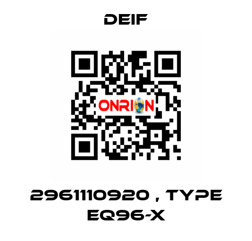 2961110920 , type EQ96-X Deif