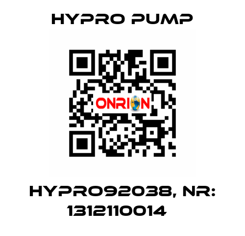 HYPRO92038, Nr: 1312110014   Hypro Pump