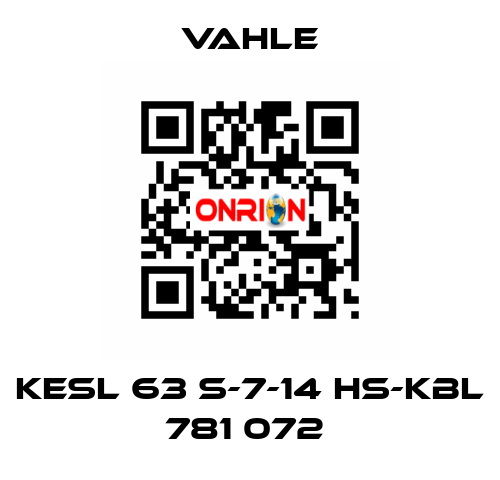 KESL 63 S-7-14 HS-KBL 781 072  Vahle