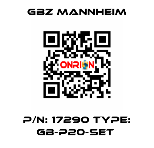 P/N: 17290 Type: GB-P20-Set  GBZ MANNHEIM