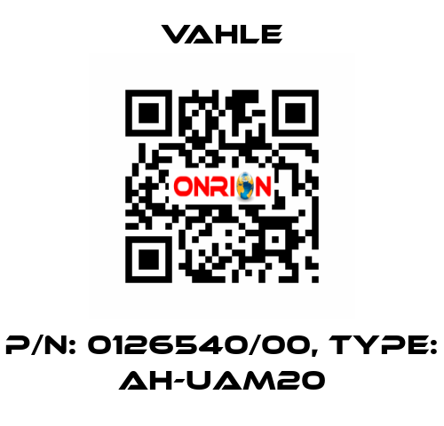 P/n: 0126540/00, Type: AH-UAM20 Vahle