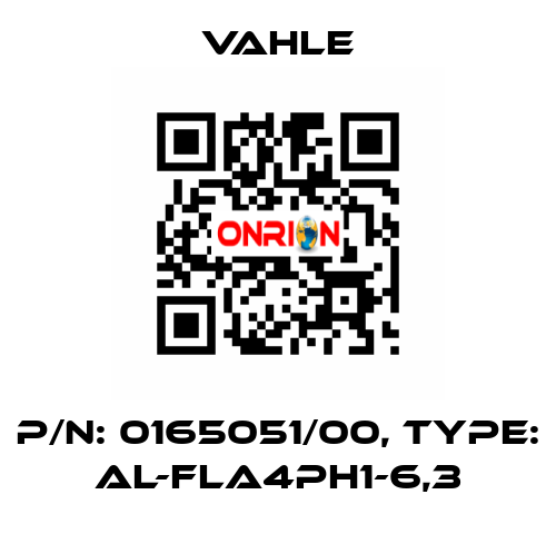 P/n: 0165051/00, Type: AL-FLA4PH1-6,3 Vahle