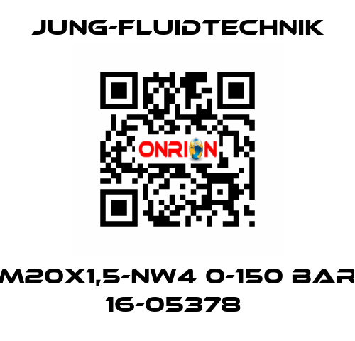 M20X1,5-NW4 0-150 BAR 16-05378  JUNG-FLUIDTECHNIK