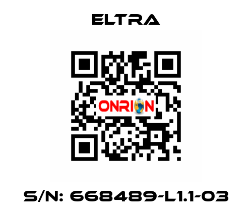 S/N: 668489-L1.1-03 Eltra