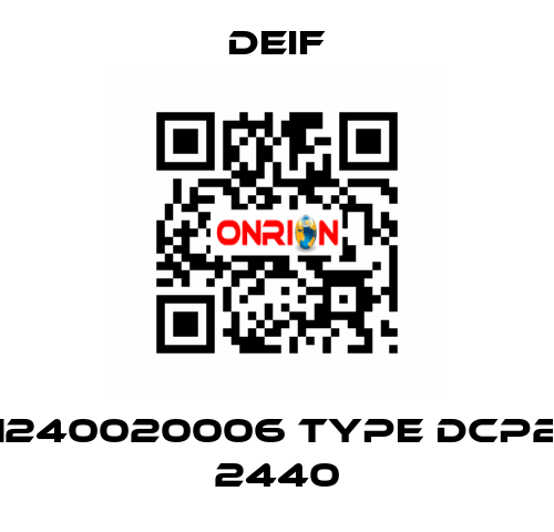 1240020006 Type DCP2 2440 Deif