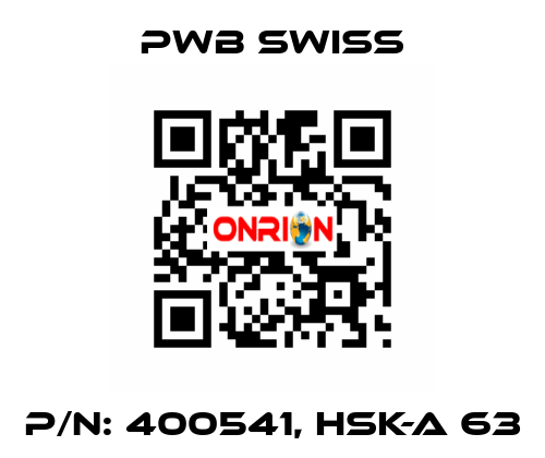 P/N: 400541, HSK-A 63 PWB Swiss