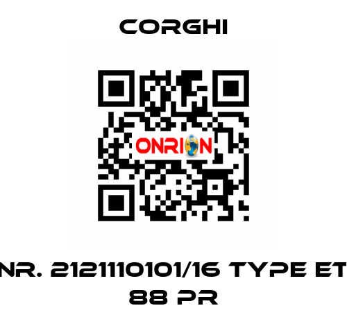 Nr. 2121110101/16 Type ET 88 PR Corghi