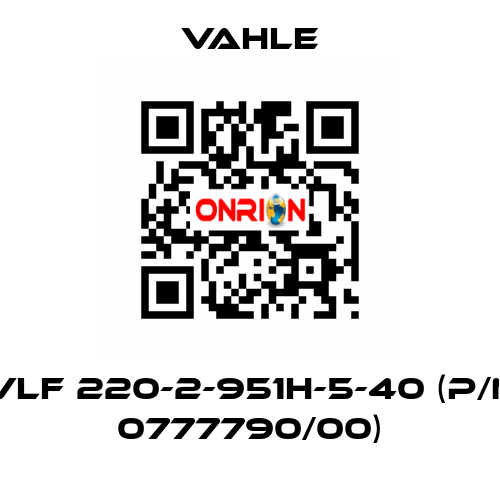 VLF 220-2-951H-5-40 (p/n 0777790/00) Vahle