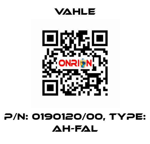 P/n: 0190120/00, Type: AH-FAL Vahle