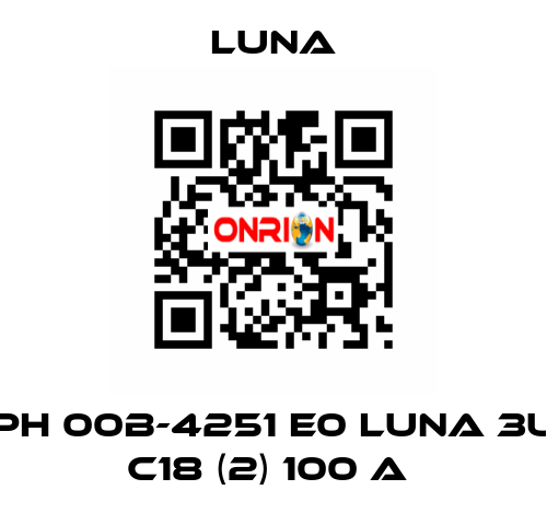 PH 00B-4251 E0 LUNA 3U C18 (2) 100 A  Luna