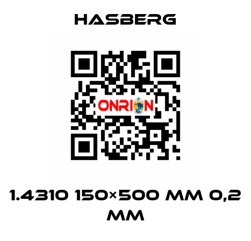 1.4310 150×500 mm 0,2 mm Hasberg