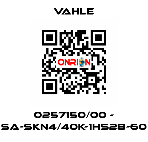 0257150/00 - SA-SKN4/40K-1HS28-60 Vahle