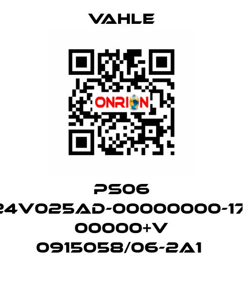 PS06 -0024V025AD-00000000-17102- 00000+V 0915058/06-2A1  Vahle