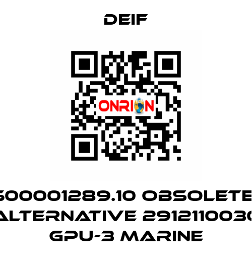 500001289.10 obsolete- ALTERNATIVE 2912110030 GPU-3 Marine Deif