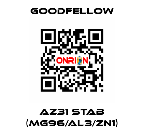 AZ31 Stab (Mg96/Al3/Zn1) Goodfellow