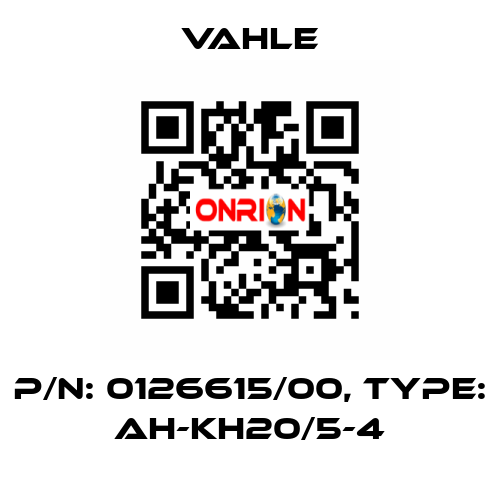 P/n: 0126615/00, Type: AH-KH20/5-4 Vahle