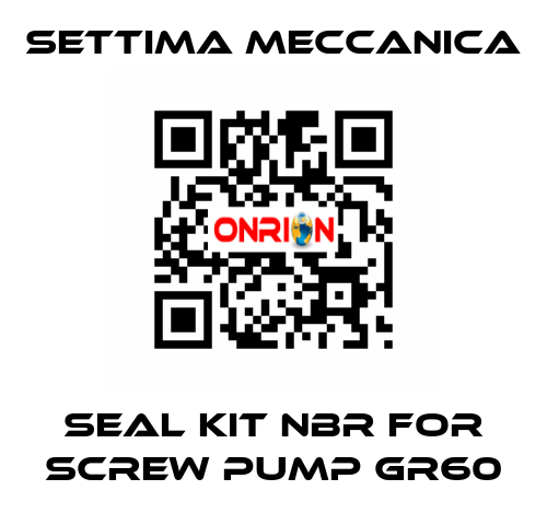 SEAL KIT NBR FOR SCREW PUMP GR60 Settima Meccanica