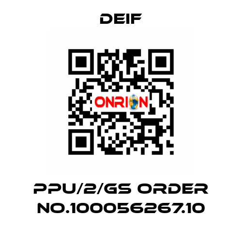 PPU/2/Gs ORDER No.100056267.10 Deif