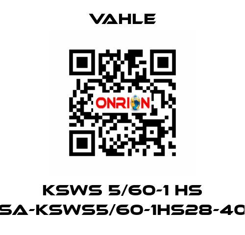 KSWS 5/60-1 HS (SA-KSWS5/60-1HS28-40) Vahle