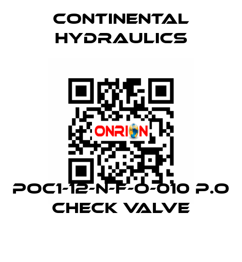 POC1-12-N-F-O-010 P.O CHECK VALVE Continental Hydraulics