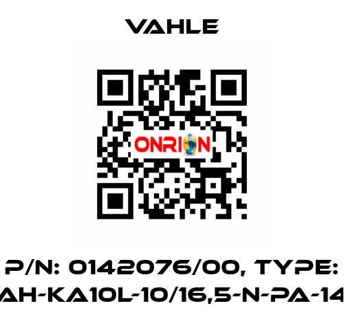 P/n: 0142076/00, Type: AH-KA10L-10/16,5-N-PA-14 Vahle