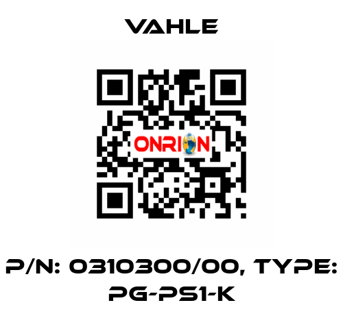 P/n: 0310300/00, Type: PG-PS1-K Vahle