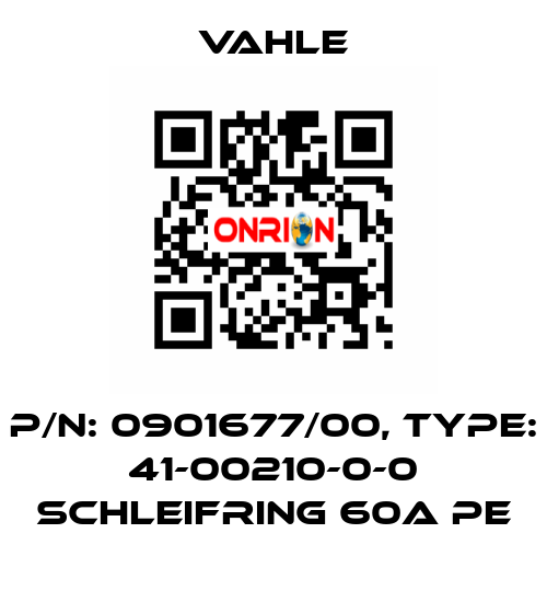 P/n: 0901677/00, Type: 41-00210-0-0 SCHLEIFRING 60A PE Vahle