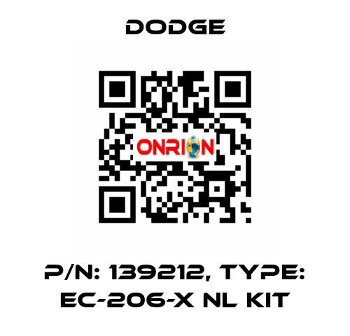 p/n: 139212, Type: EC-206-X NL KIT Dodge