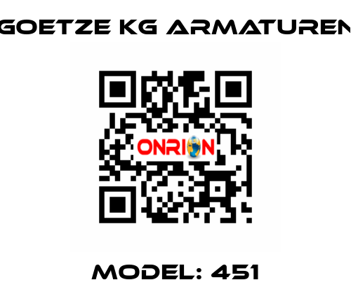 Model: 451 Goetze KG Armaturen