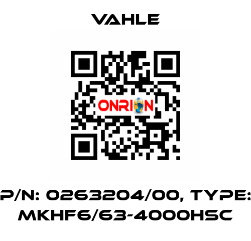 P/n: 0263204/00, Type: MKHF6/63-4000HSC Vahle