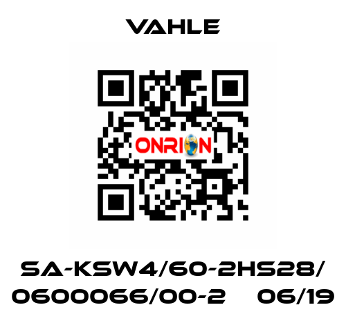 SA-KSW4/60-2HS28/ 0600066/00-2    06/19 Vahle