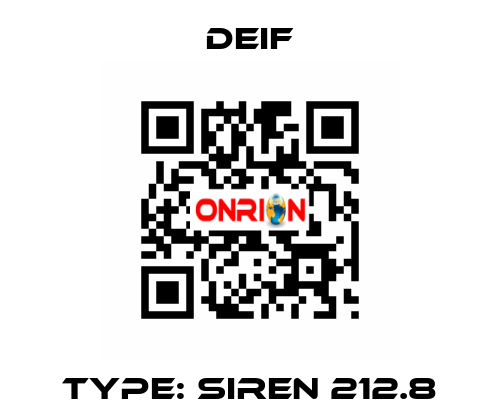 Type: SIREN 212.8 Deif