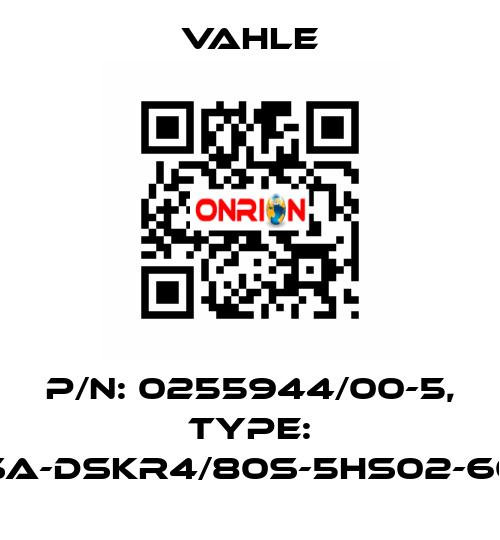 P/N: 0255944/00-5, Type: SA-DSKR4/80S-5HS02-60 Vahle