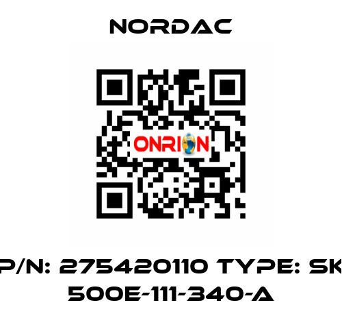 P/N: 275420110 Type: SK 500E-111-340-A NORDAC