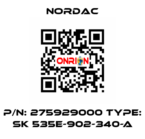 P/N: 275929000 Type: SK 535E-902-340-A NORDAC