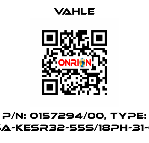 P/n: 0157294/00, Type: SA-KESR32-55S/18PH-31-0 Vahle