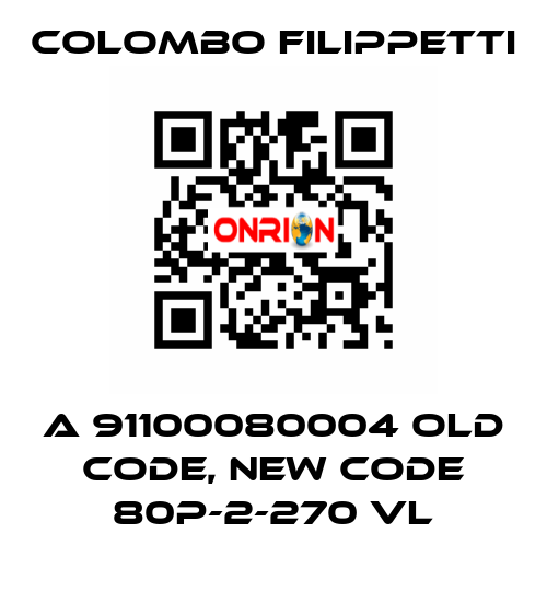 A 91100080004 old code, new code 80P-2-270 VL Colombo Filippetti