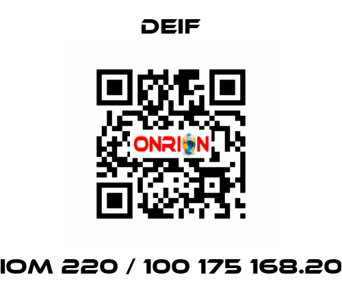 IOM 220 / 100 175 168.20 Deif