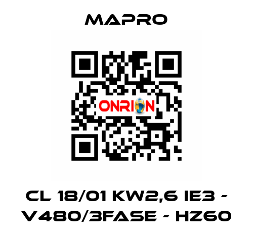 CL 18/01 kW2,6 IE3 - V480/3fase - Hz60 Mapro