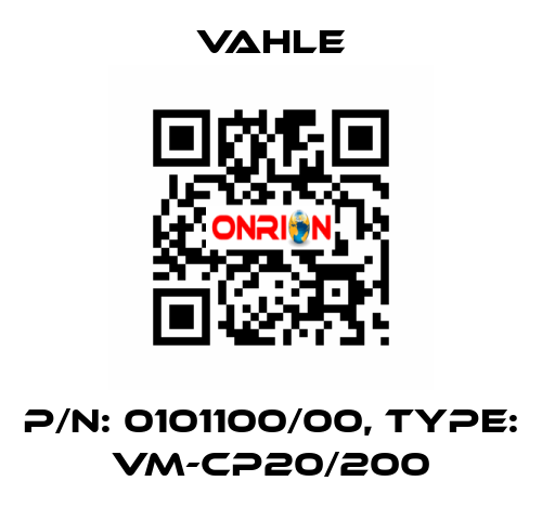 P/n: 0101100/00, Type: VM-CP20/200 Vahle