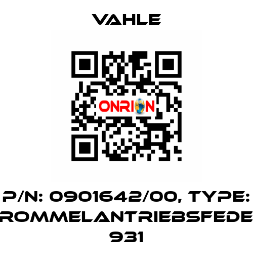 P/n: 0901642/00, Type: TROMMELANTRIEBSFEDER 931 Vahle