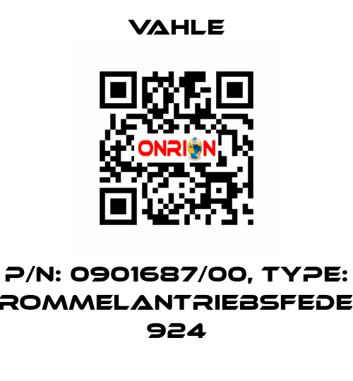 P/n: 0901687/00, Type: TROMMELANTRIEBSFEDER 924 Vahle