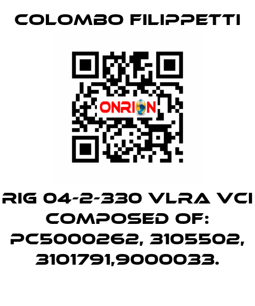 RIG 04-2-330 VLRA VCI composed of: PC5000262, 3105502, 3101791,9000033. Colombo Filippetti