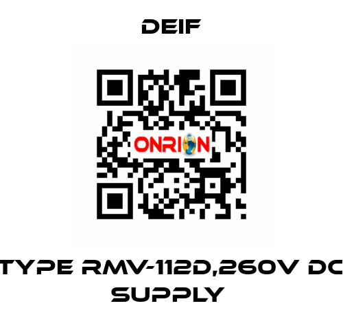 TYPE RMV-112D,260V DC SUPPLY  Deif